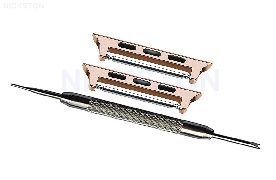 Apple Watch Band Strap Adapter Spring Bar Connectors for iWatch Ultra 2 49mm and 9 8 Series 41mm 45mm Case Rose Gold Silver Black